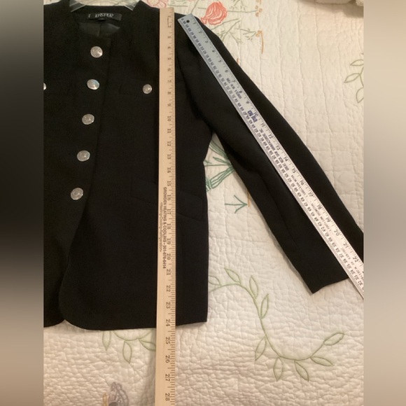 Ladies Black Military-Inspired 2-pc Suit - Kasper - 8P - Picture 5 of 13